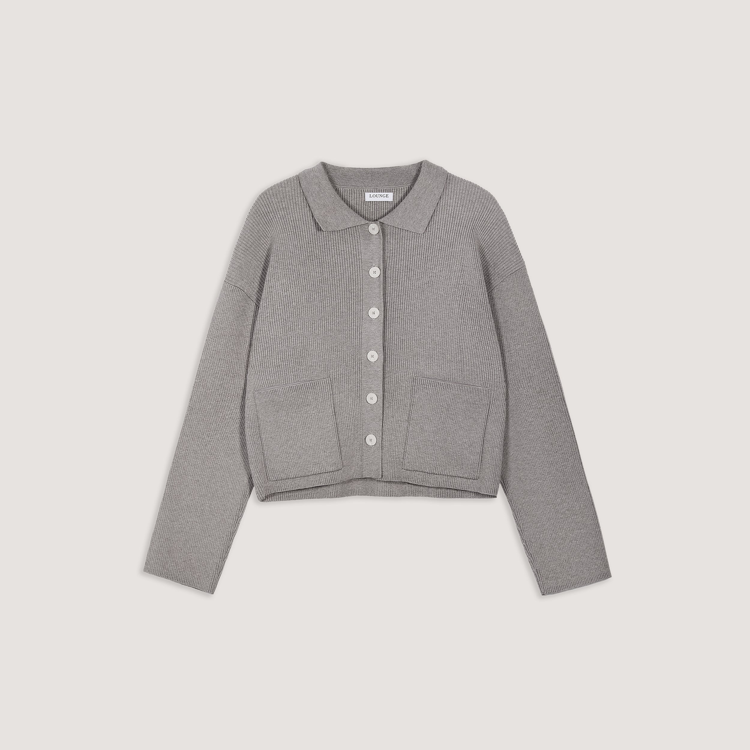 Knitted Oversized Shirt  | Knitted Oversized Shirt - Warm Grey